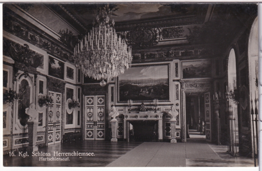 ANSICHTSKARTE/POSTKARTE - Kgl. SCHLOSS HERRENCHIEMSEE - HARTSCHIERSAAL