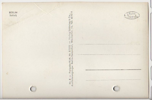 ALTE ANSICHTSKARTE/ POSTKARTE - BERLIN - DAS SCHLOß, Verlag Schöning & Co., Berlin-Tempelhof