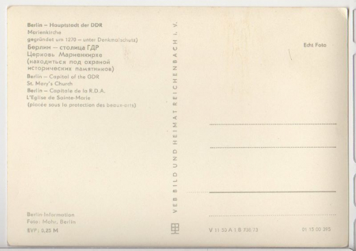 ALTE ANSICHTSKARTE/POSTKARTE - BERLIN HAUPTSTDT DER DDR - MARIENKIRCHE, VEB BILD UND HEIMAT, REICHENBACH;