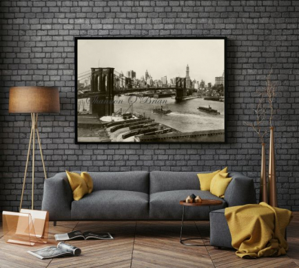 PHOTO - NEW YORK - BROOKLYN BRIDGE, MAI 1931 - 10 x 15 cm