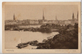 ALTE ANSICHTSKARTE/POSTKARTE - HAMBURG - LOMBARDSBRÜCKE MIT STADT