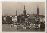 ALTE ANSICHTSKARTE/ POSTKARTE - HAMBURG - JUNGFERNSTIEG UND TÜRME DER STADT
