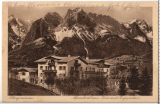 ALTE ANSICHTSKARTE/ POSTKARTE - OBERGRAINAU - ALPENHOTEL ZUR POST MIT ZUGSPITZE