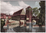 ALTE ANSICHTSKARTE/POSTKARTE - NÜRNBERG - HENKERSTEG MIT WEINSTADEL