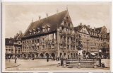 ALTE ANSICHTSKARTE/ POSTKARTE - AUGSBURG - WEBERHAUS MIT MERKURBRUNNEN, BAHNPOST ULM-MÜNCHEN Zg.913.
