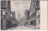 ALTE ANSICHTSKARTE/ POSTKARTE - GRUß AUS ROTHENBURG O. T. - KLINGENSTRAßE MIT KLINGENTURM, STEMPEL SCHULS/SCUOL - GRAUBÜNDEN
