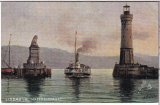 ALTE ANSICHTSKARTE/ POSTKARTE - LINDAU IM BODENSEE - HAFENEINFAHRT