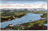 ALTE ANSICHTSKARTE/ TOPOGRAPHISCHE KARTE - PANORAMA VOM STARNBERGER SEE