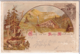 ANSICHTSKARTE/POSTKARTE - ROTWANDHAUS - GRUß VON DER ROTWAND UND DIE BÖCKLEIN HÜTTE, SCHLIERSEE