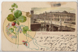 ALTE ANSICHTSKARTE - PRÄGEDRUCK - GRUSS AUS BERLIN - SCHLOSSBRÜCKE MIT RUHMESHALLE um 1900, ALBER KUNKEL