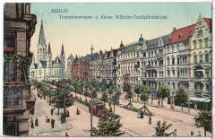 ALTE ANSICHTSKARTE/ POSTKARTE - BERLIN - TAUENZIENSTRASSE & KAISER WILHELM-GEDÄCHTNISKIRCHE