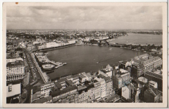 ALTE ANSICHTSKARTE/ POSTKARTE - HAMBURG - JUNGFERNSTIEG, BINNEN- UND AUßENALSTER