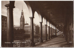 ALTE ANSICHTSKARTE/POSTKARTE - HAMBURG - ALSTERARCADEN UND RATHAUS