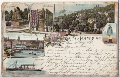ALTE ANSICHTSKARTE/POSTKARTE - HAMBURG - GRUSS AUS HAMBURG, 1897