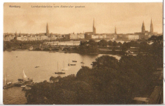 ALTE ANSICHTSKARTE/POSTKARTE - HAMBURG - LOMBARDSBRÜCKE VOM ALSTERUFER GESEHEN