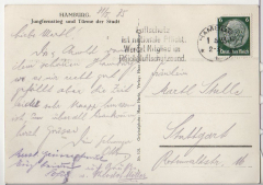 ALTE ANSICHTSKARTE/ POSTKARTE - HAMBURG - JUNGFERNSTIEG UND TÜRME DER STADT