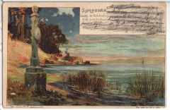 ALTE ANSICHTSKARTE/ POSTKARTE - BERLIN - SCHILDHORN - JACZKO DER WENDENFÜRST FLIEHT DURCH DIE HAVEL