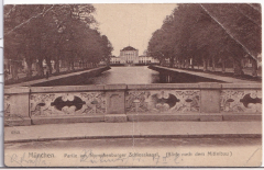 ALTE MEHRBILDKARTE/ ANSICHTSKARTE/POSTKARTE - MÜNCHEN - PARTIE AM NYMPFENBURGER SCHLOSSKANAL (BLICK NACH DEM MITTELBAU)
