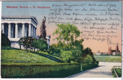 ALTE ANSICHTSKARTE/POSTKARTE - MÜNCHEN - BAVARIA & ST. PAULSKIRCHE