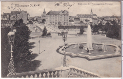 ALTE ANSICHTSKARTE/POSTKARTE - MÜNCHEN - BLICK VON DER PRINZREGENTEN-TERRASSE