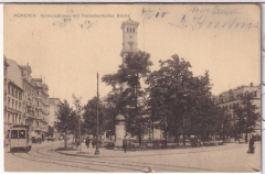 ALTE ANSICHTSKARTE/ POSTKARTE - MÜNCHEN - SONNENSTR. MIT PROTESTANTISCHER KIRCHE