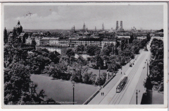 ALTE ANSICHTSKARTE/ POSTKARTE - MÜNCHEN - BLICK VOM MAXIMILIANEUM MIT STEMPEL SA-WEHRKAMPFTAGE, SA GRUPPE HOCHLAND