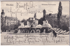 ALTE ANSICHTSKARTE/ POSTKARTE - MÜNCHEN - WITTELSBACHERBRUNNEN