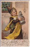 ALTE ANSICHTSKARTE/ POSTKARTE - GRUß AUS MÜNCHEN - MÜNCHNER KINDL, GASSENSCHENKE