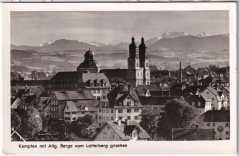 ALTE ANSICHTSKARTE/ POSTKARTE - KEMPTEN MIT ALLGÄUER BERGE VOM LOTTERBERG GESEHEN