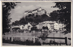 ALTE ANSICHTSKARTE/ POSTKARTE - BURGHAUSEN, PARTIE AN DER SALZACH