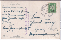 ALTE ANSICHTSKARTE/ POSTKARTE - OBERAMMERGAU - DORFANSICHT MIT KOFEL, STEMPEL DEUTSCHNATIONALE KRANKENKASSE, KURHAUS OBERBICHL