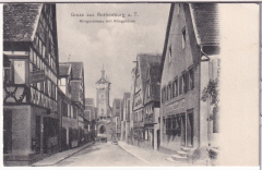 ALTE ANSICHTSKARTE/ POSTKARTE - GRUß AUS ROTHENBURG O. T. - KLINGENSTRAßE MIT KLINGENTURM, STEMPEL SCHULS/SCUOL - GRAUBÜNDEN