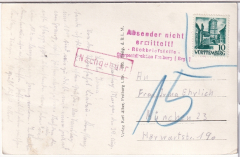 ALTE ANSICHTSKARTE/ POSTKARTE - LINDAU VOM FLUGZEUG AUS, MIT NACHGEBÜHR-STEMPEL