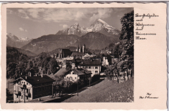 ALTE ANSICHTSKARTE/ POSTKARTE - BERCHTESGADEN MIT WATZMANN UND STEINERNES MEER, STEMPEL ALPENWIRTSCHAFT HAMMERSTIEL