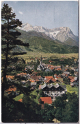 ALTE ANSICHTSKARTE/ POSTKARTE - PARTENKIRCHEN GEGEN ALP- U. ZUGSPITZE