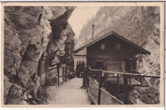 ALTE ANSICHTSKARTE/ POSTKARTE - GARMISCH-PARTENKIRCHEN - EINGANG ZUR HÖLLENTALKLAMM