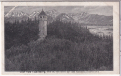 ALTE ANSICHTSKARTE/ POSTKARTE - GRUß VOM TAUBENBERG - BLICK AUF DAS WENDELSTEINPANORAMA