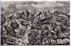 ALTE ANSICHTSKARTE/ RELIEFKARTE - ILLERTAL UND OBERSTDORFER BERGE - STEMPEL WALSERSCHANZ IN VORARLBERG