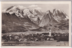 ALTE ANSICHTSKARTE/ POSTKARTE - GARMISCH MIT ALPSPITZE, WAXENSTEIN UND ZUGSPITZE
