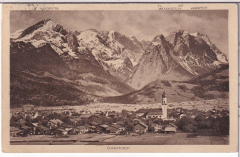 ALTE ANSICHTSKARTE/ POSTKARTE - GARMISCH MIT ALPSPITZE, WAXENSTEIN & ZUGSPITZE