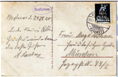 ALTE ANSICHTSKARTE/ POSTKARTE - DIE NIXE IM BADERSEE, MIT STEMPEL BADERSEE