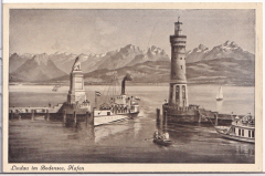 ALTE ANSICHTSKARTE/ POSTKARTE - LINDAU IM BODENSEE, HAFEN