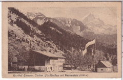 ALTE ANSICHTSKARTE/ POSTKARTE - GASTHOF HAMMER, STATION FISCHBACHAU MIT WENDELSTEIN