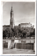 ANSICHTSKARTE/POSTKARTE - LANDSHUT - ST. MARTINSKIRCHE MIT BURG TRAUSNITZ