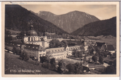 ANSICHTSKARTE/POSTKARTE - KLOSTER ETTAL MIT BENEDIKTINER ABTEI