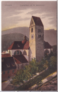 ANSICHTSKARTE/POSTKARTE - FÜSSEN - GLOCKENTURM DER ST. MANG KIRCHE