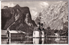 ANSICHTSKARTE/POSTKARTE - ST. BARTHOLOMÄ AM KÖNIGSSEE MIT WATZMANN OSTWAND