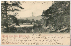 ALTE ANSICHTSKARTE/ POSTKARTE - BERLIN - GRUß AUS DEN GRUNEWALD - LANDSCHAFT AM KAISER WILHELM-THURM